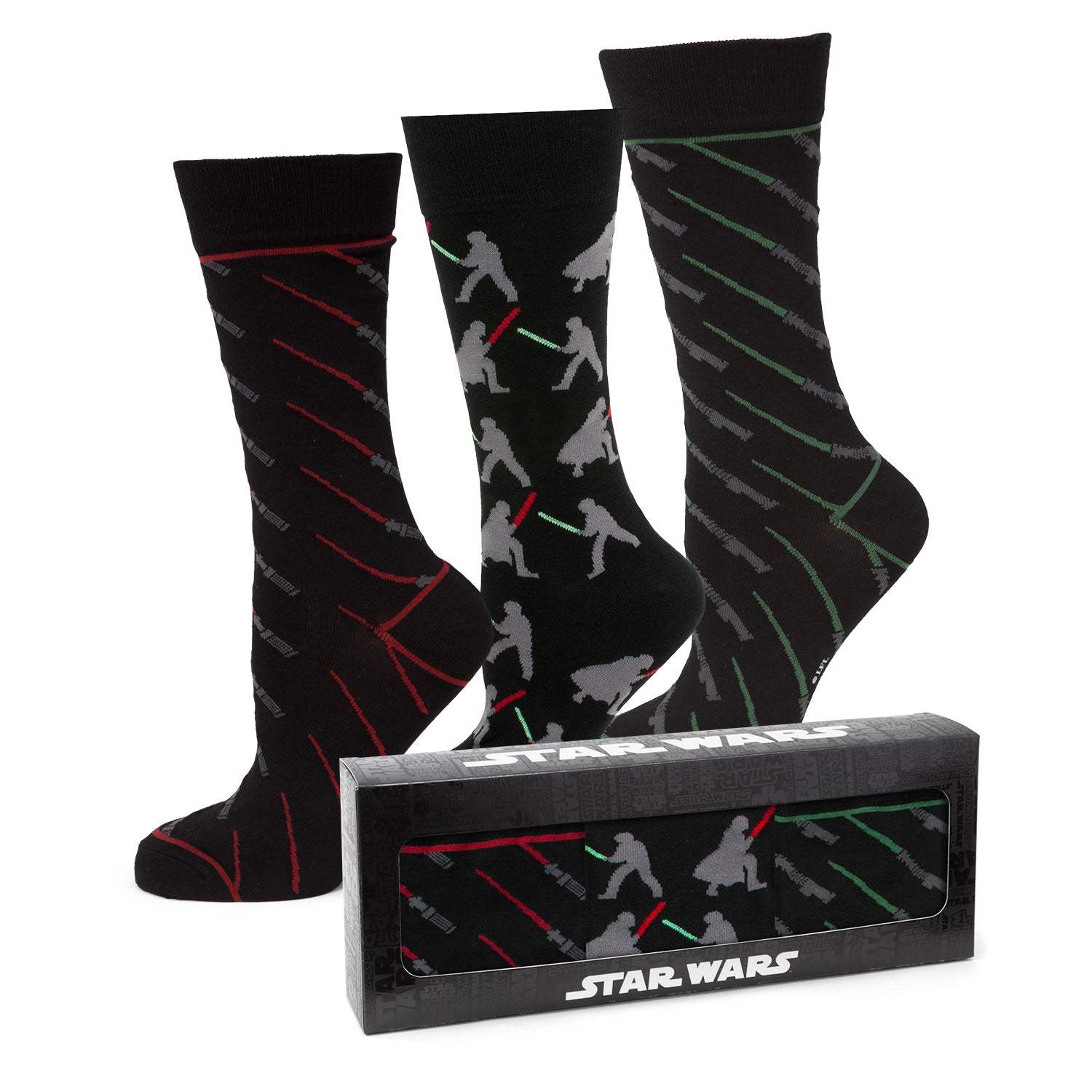 Star Wars LIGHTSABER Battle Dress Socks and Darth Vader Lapel Pin Gift Set - Cufflinks.com - Flyclothing LLC