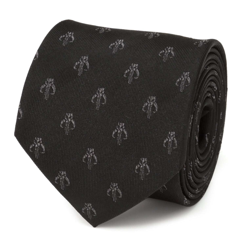 Star Wars Mandalorian Mythosaur Black Silk Tie - Cufflinks.com - Flyclothing LLC
