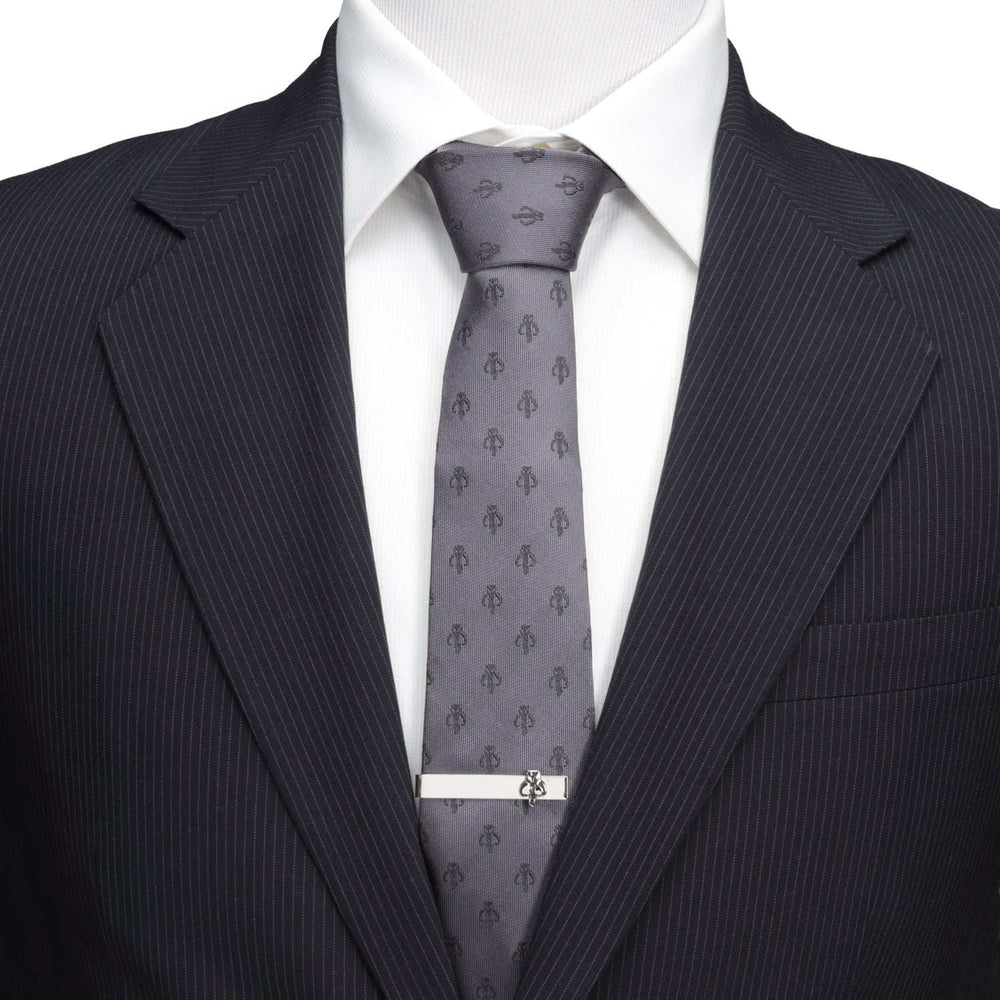 Star Wars Mandalorian Mythosaur Gray Tie, Red Pocket Square, Cufflinks, and Tie Bar Gift Set - Cufflinks.com - Flyclothing LLC