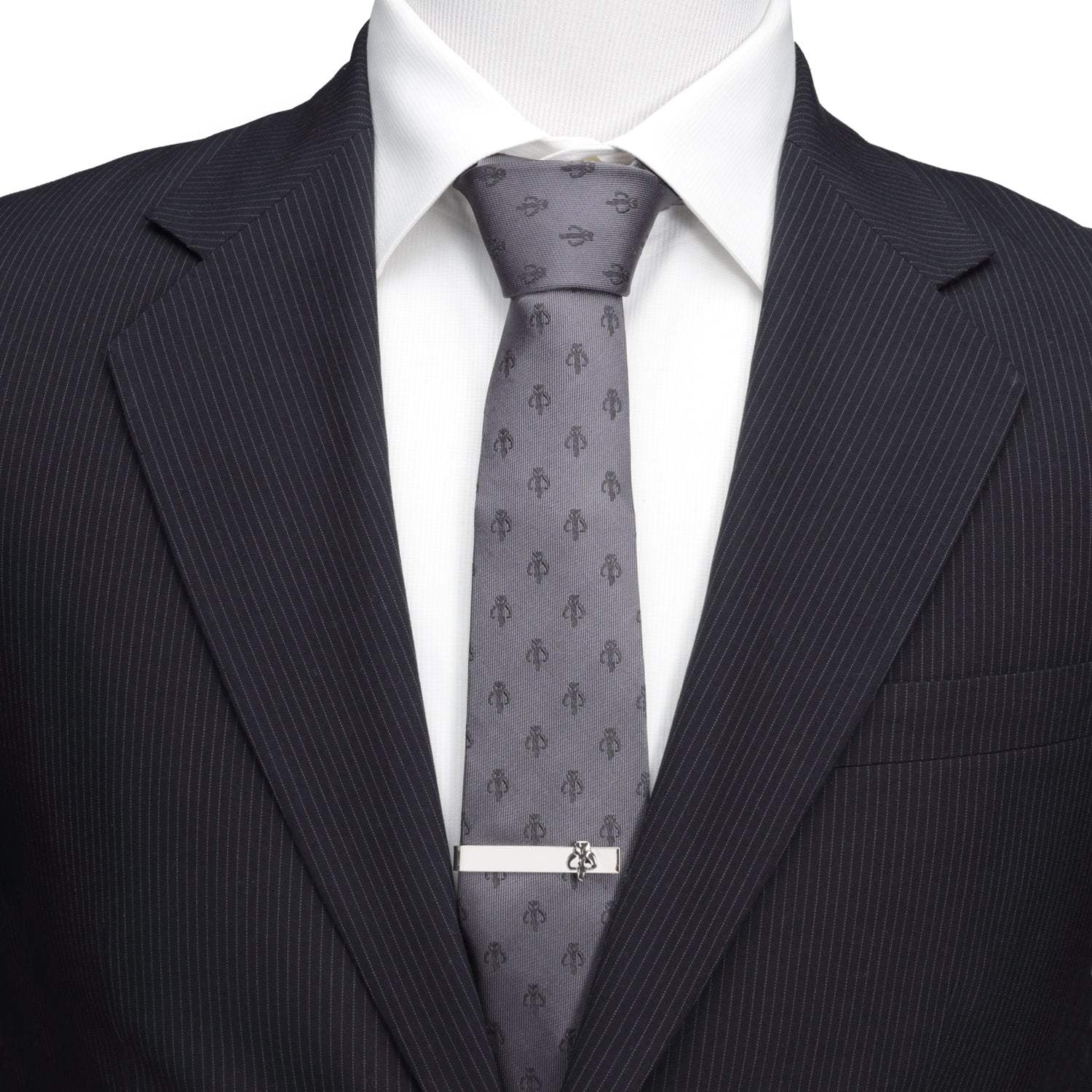 Star Wars Mandalorian Mythosaur Gray Silk Tie - Cufflinks.com - Flyclothing LLC
