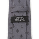 Star Wars Mandalorian Mythosaur Gray Silk Tie