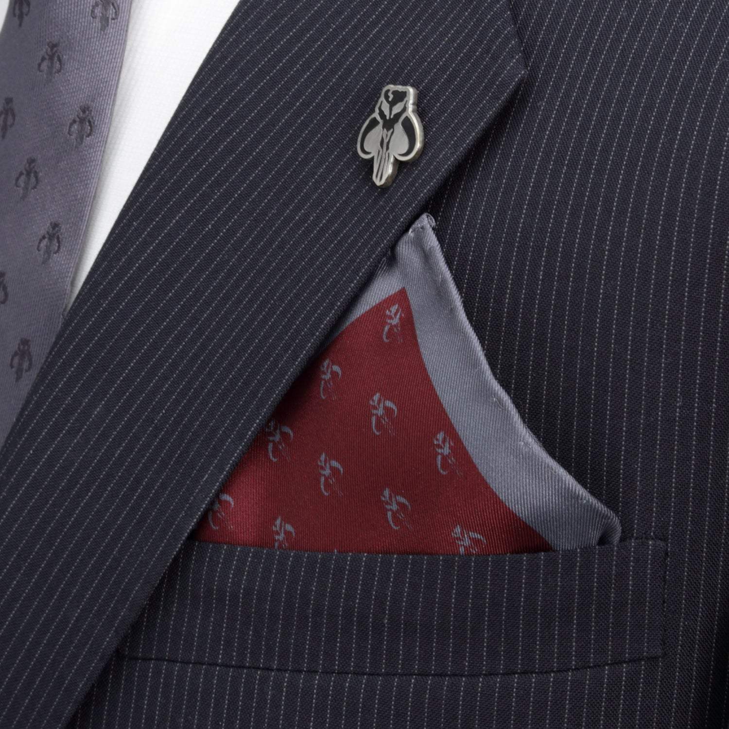 Star Wars Mandalorian Red Silk Pocket Square - Cufflinks.com - Flyclothing LLC