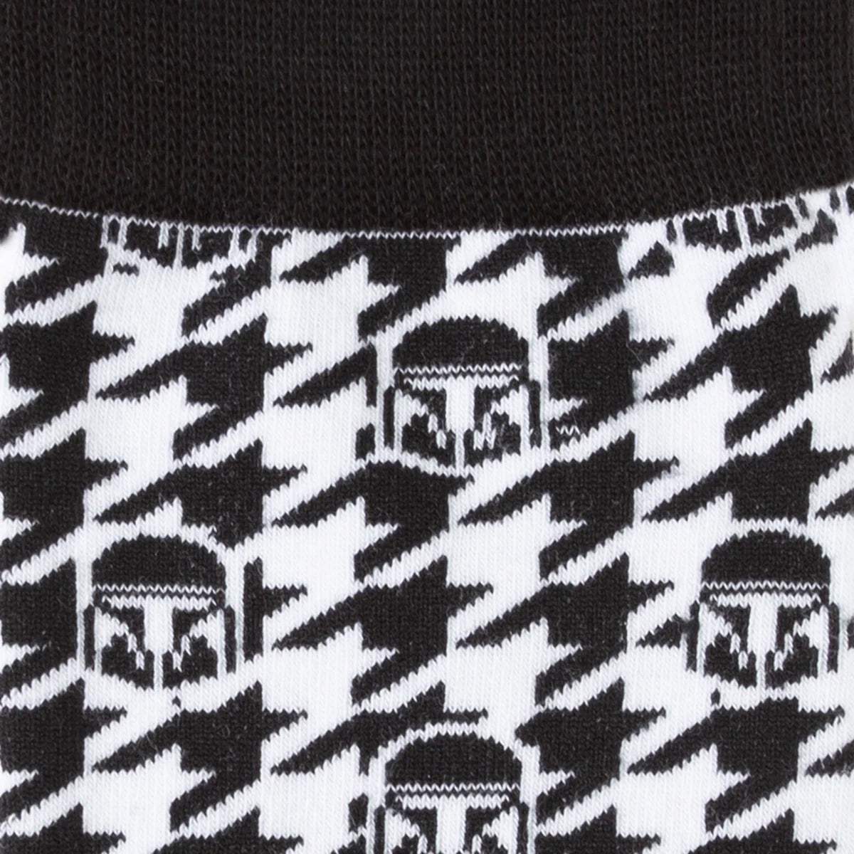 Star Wars Mandalorian Houndstooth Black and White Dress Socks and Lapel Pin Gift Set - Cufflinks.com - Flyclothing LLC