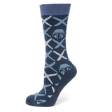 Star Wars Mandalorian Navy Checkered Dress Socks and Lapel Pin Gift Set - Cufflinks.com - Flyclothing LLC