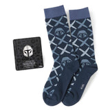 Star Wars Mandalorian Navy Checkered Dress Socks and Lapel Pin Gift Set - Cufflinks.com - Flyclothing LLC