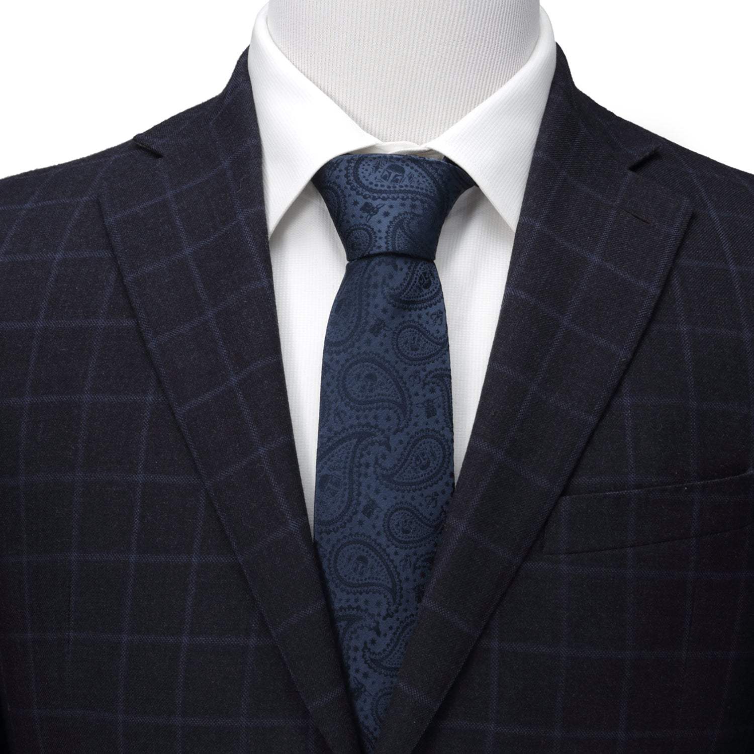 Star Wars Mandalorian and Grogu Navy Paisley Tie - Cufflinks.com - Flyclothing LLC