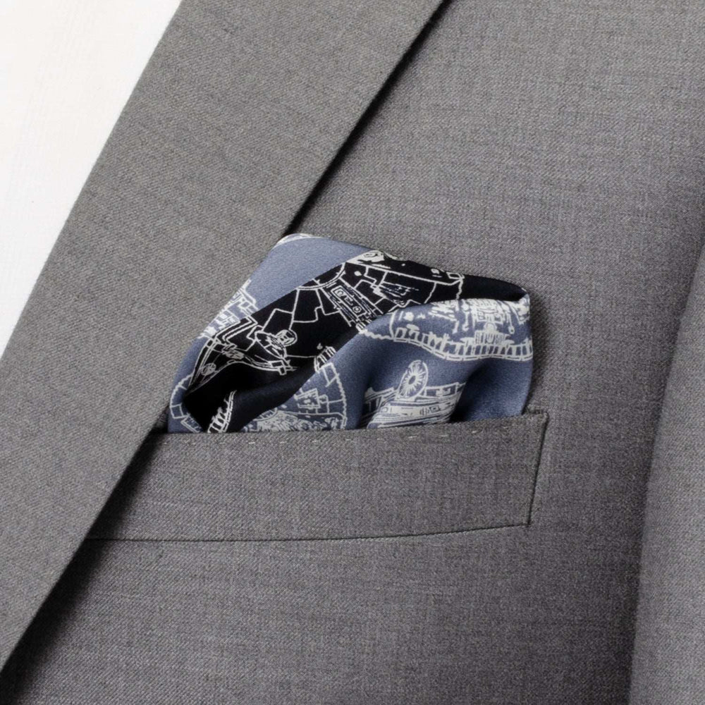 Star Wars Millennium Falcon Blue Pocket Square - Cufflinks.com - Flyclothing LLC