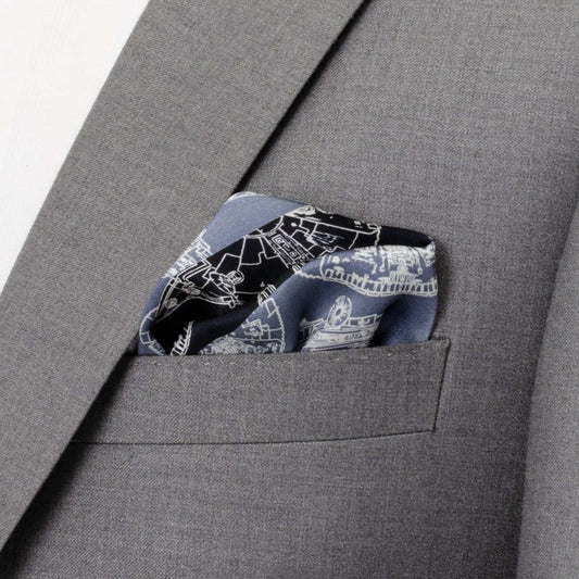 Star Wars Millennium Falcon Blue Pocket Square - Cufflinks.com - Flyclothing LLC