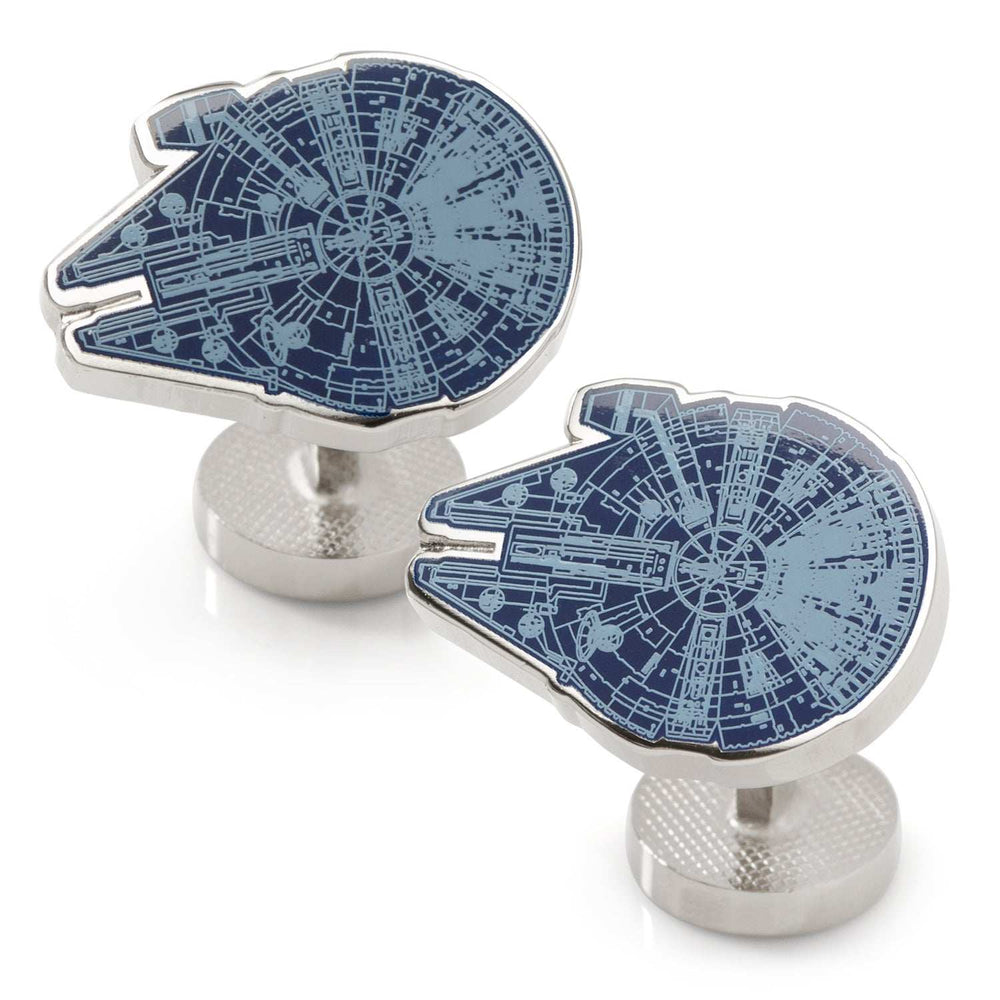 Star Wars Millennium Falcon Blueprint Cufflinks - Cufflinks.com - Flyclothing LLC