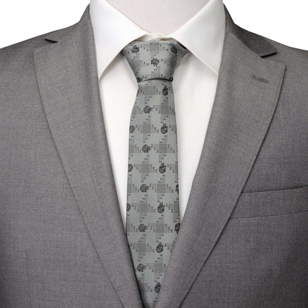 Star Wars Millennium Falcon Gray Tie - Cufflinks.com - Flyclothing LLC