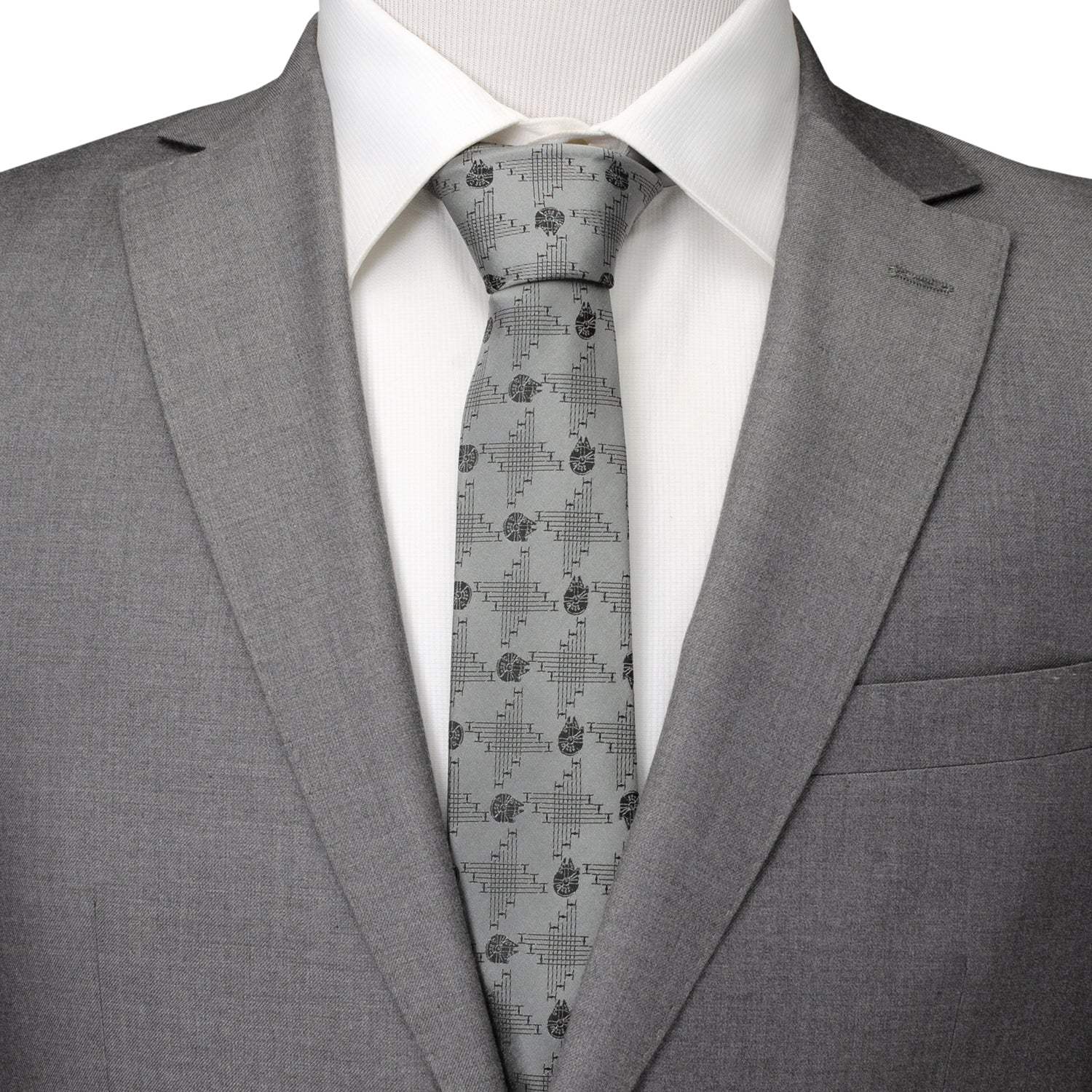 Star Wars Millennium Falcon Gray Tie - Cufflinks.com - Flyclothing LLC