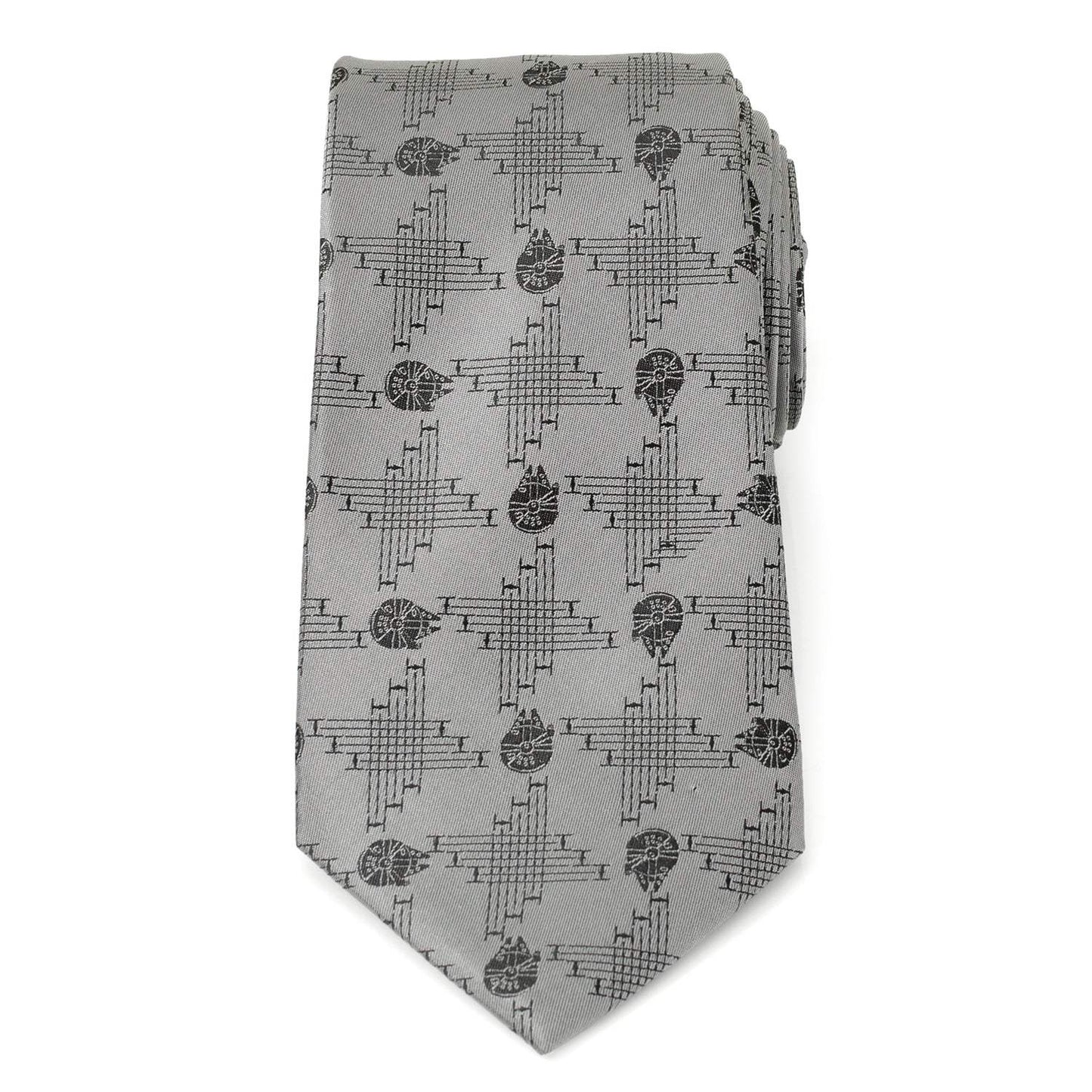 Star Wars Millennium Falcon Gray Tie - Cufflinks.com - Flyclothing LLC