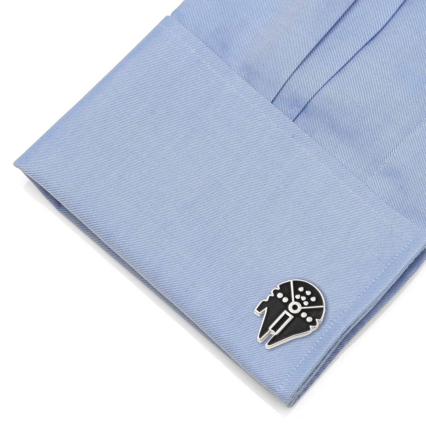 Star Wars Millennium Falcon Silver Inlaid Cufflinks - Cufflinks.com - Flyclothing LLC