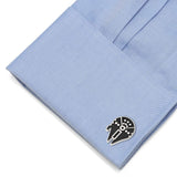 Star Wars Millennium Falcon Silver Inlaid Cufflinks - Cufflinks.com - Flyclothing LLC