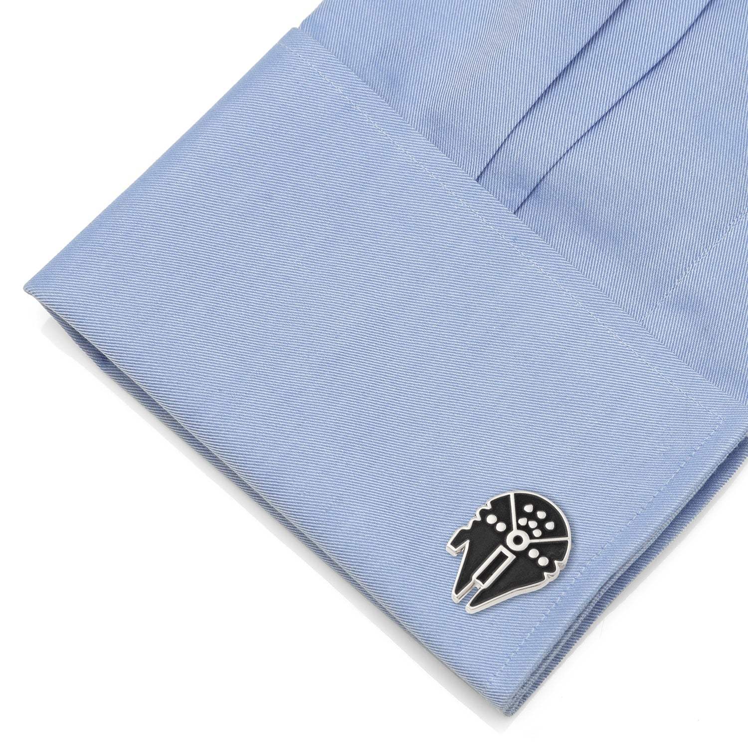 Star Wars Millennium Falcon Silver Inlaid Cufflinks - Cufflinks.com - Flyclothing LLC