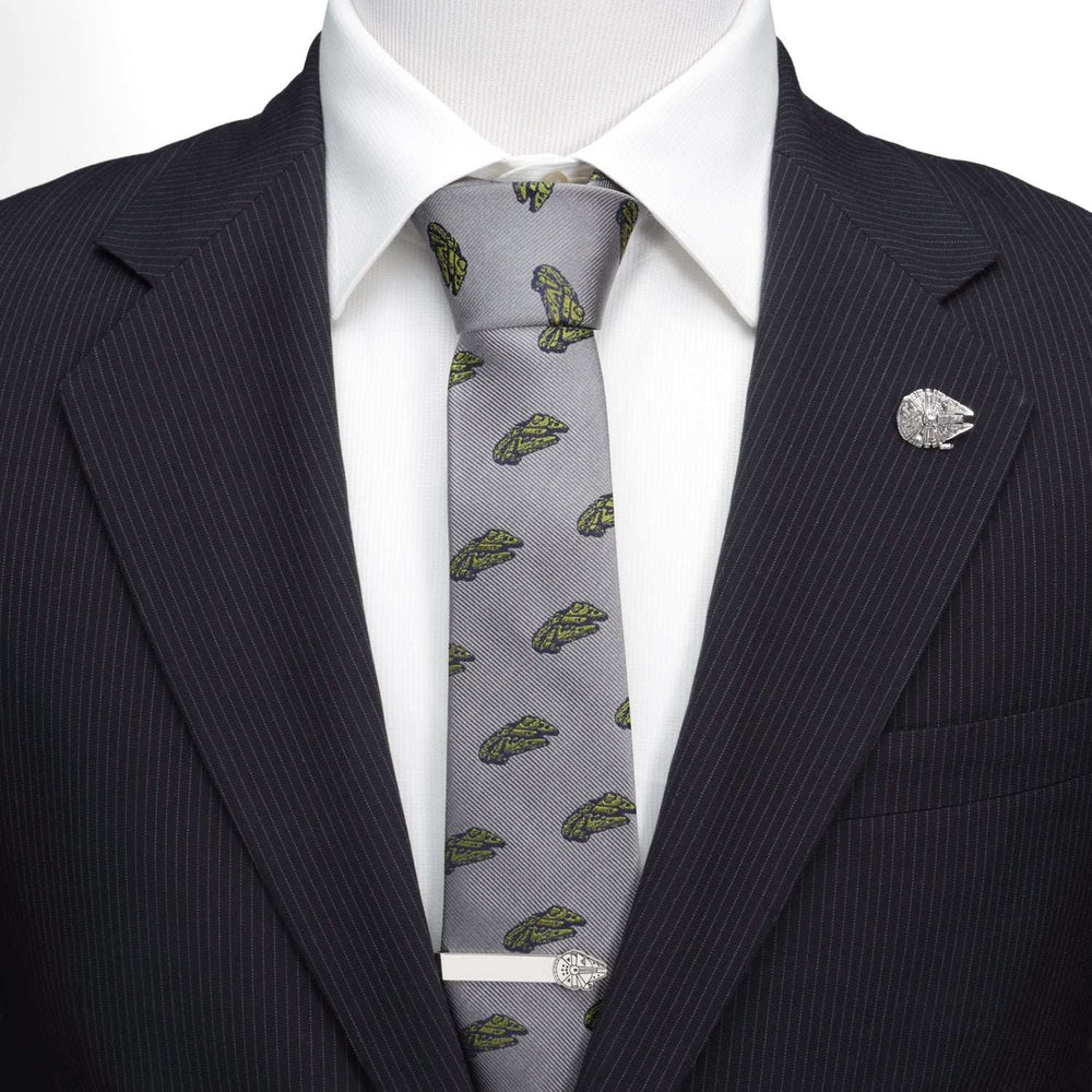 Star Wars Millennium Falcon and TIE Fighter Gray Tie - Cufflinks.com - Flyclothing LLC