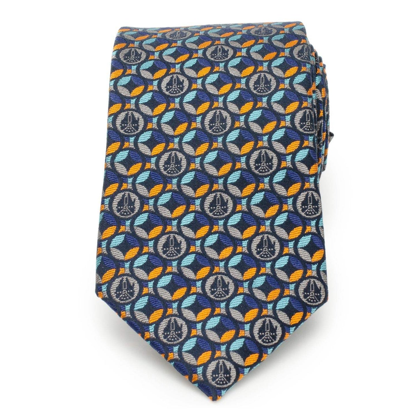 Star Wars Millennium Falcon Motif Navy Blue Tie - Cufflinks.com - Flyclothing LLC
