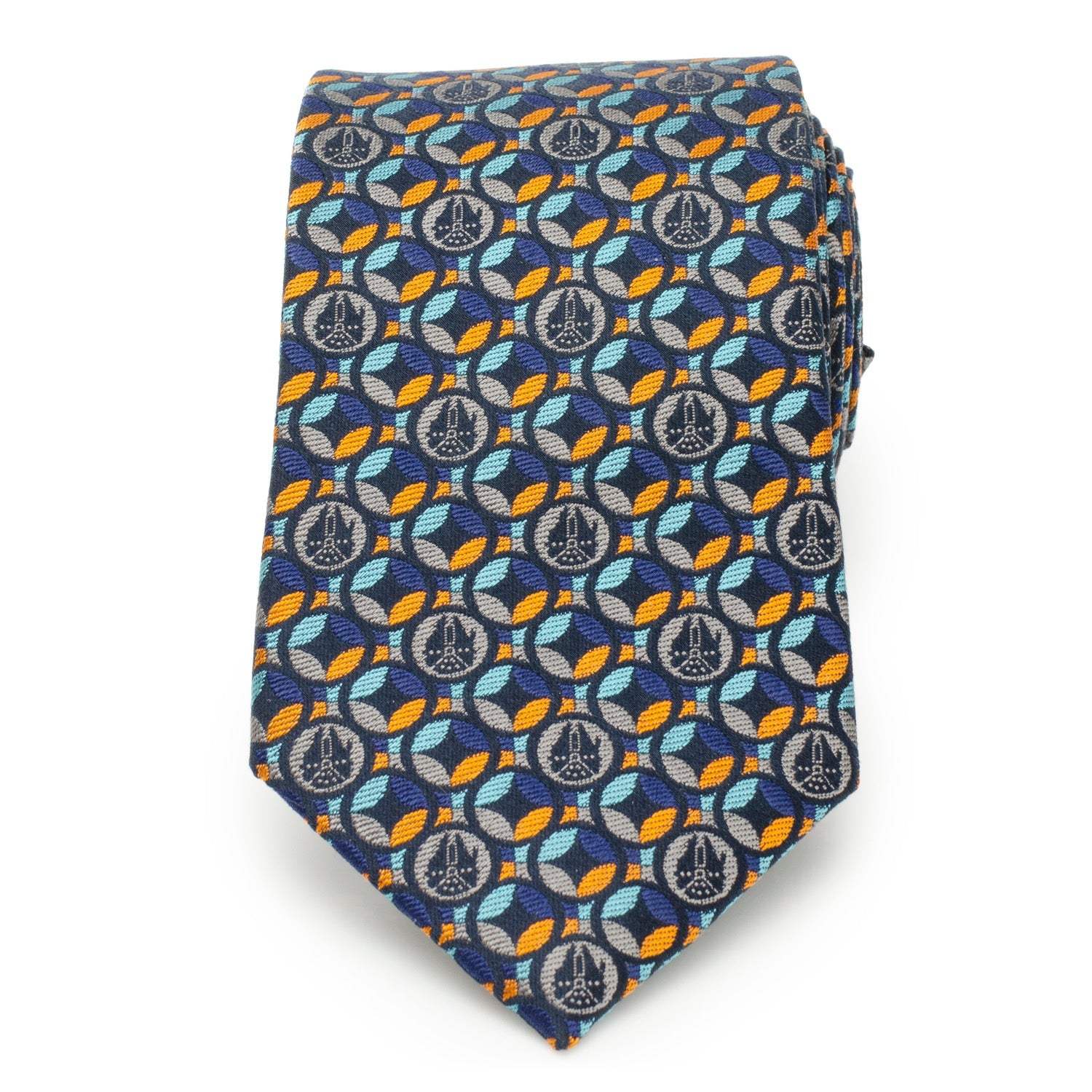 Star Wars Millennium Falcon Motif Navy Blue Tie - Cufflinks.com - Flyclothing LLC