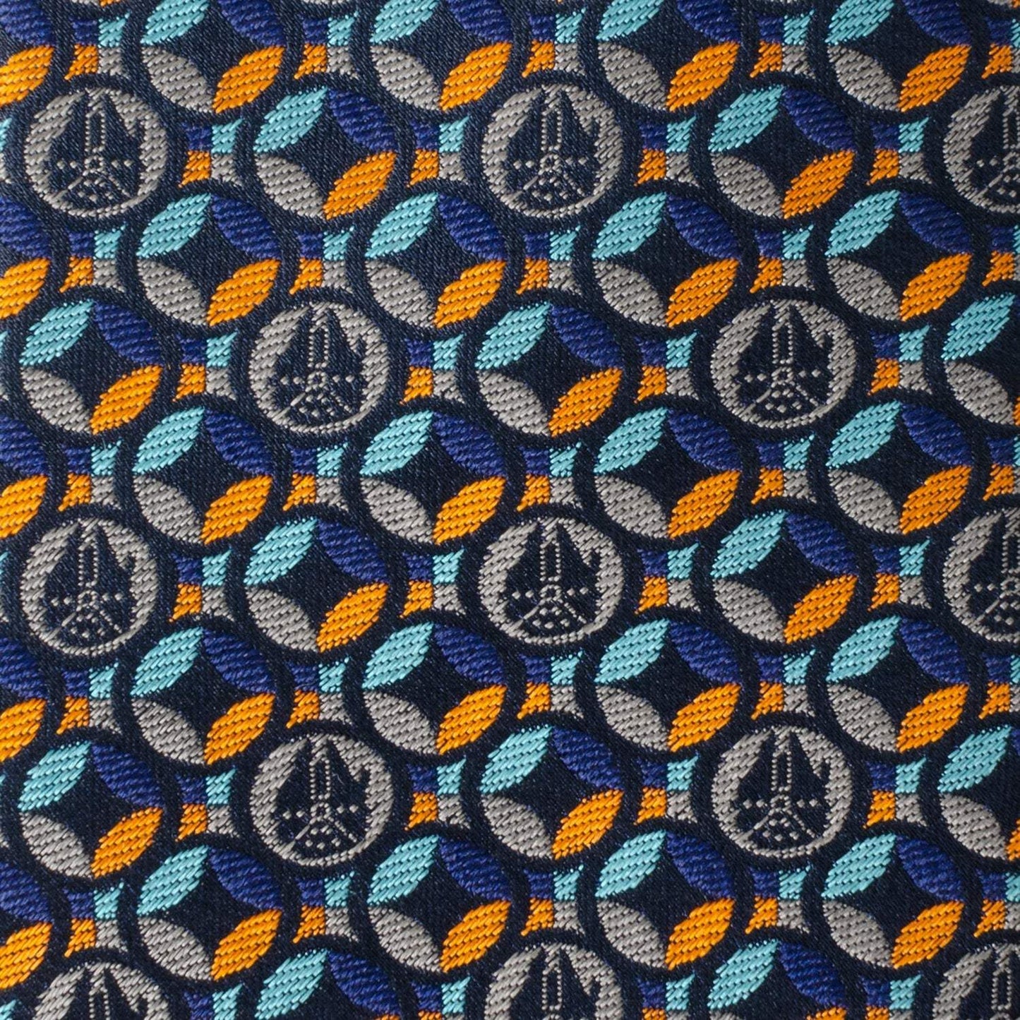 Star Wars Millennium Falcon Motif Navy Blue Tie - Cufflinks.com - Flyclothing LLC