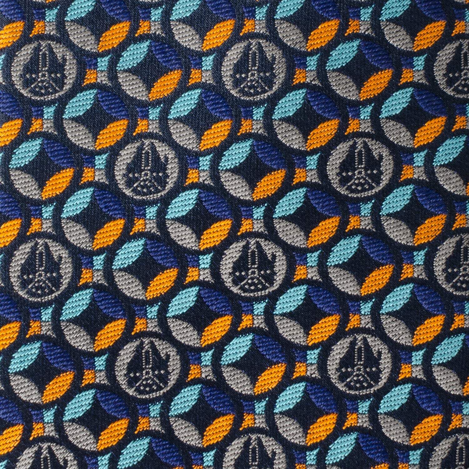 Star Wars Millennium Falcon Motif Navy Blue Tie - Cufflinks.com - Flyclothing LLC
