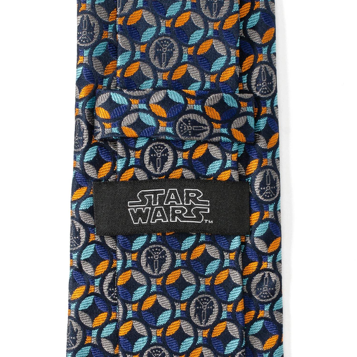 Star Wars Millennium Falcon Motif Navy Blue Tie - Cufflinks.com - Flyclothing LLC