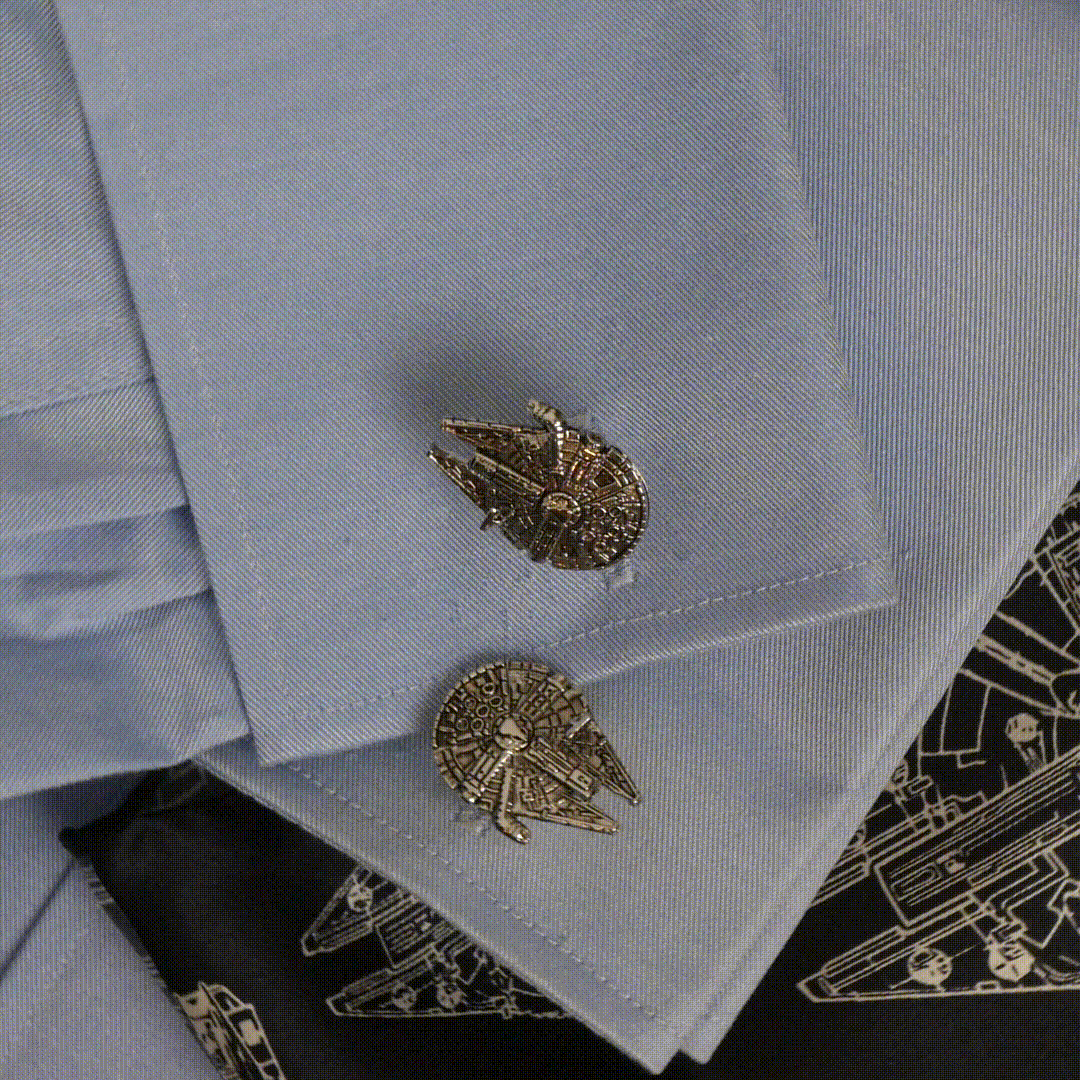 Star Wars Millennium Falcon 3D Cufflinks - Cufflinks.com - Flyclothing LLC