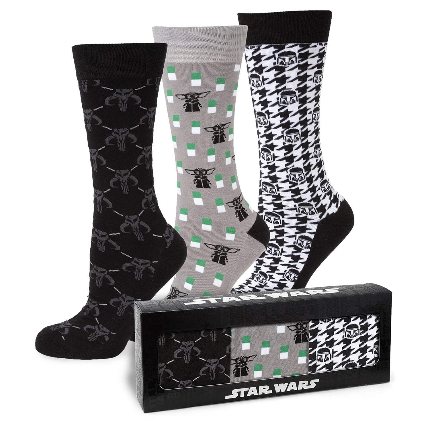Star Wars Mandalorian Dress Socks 3-Pack and Mythosaur Lapel Pin Gift Set - Cufflinks.com - Flyclothing LLC