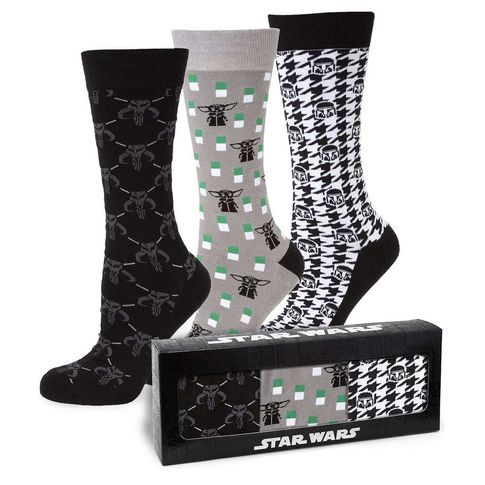 Star Wars Mandalorian Dress Socks 3-Pack and Mythosaur Lapel Pin Gift Set - Cufflinks.com - Flyclothing LLC