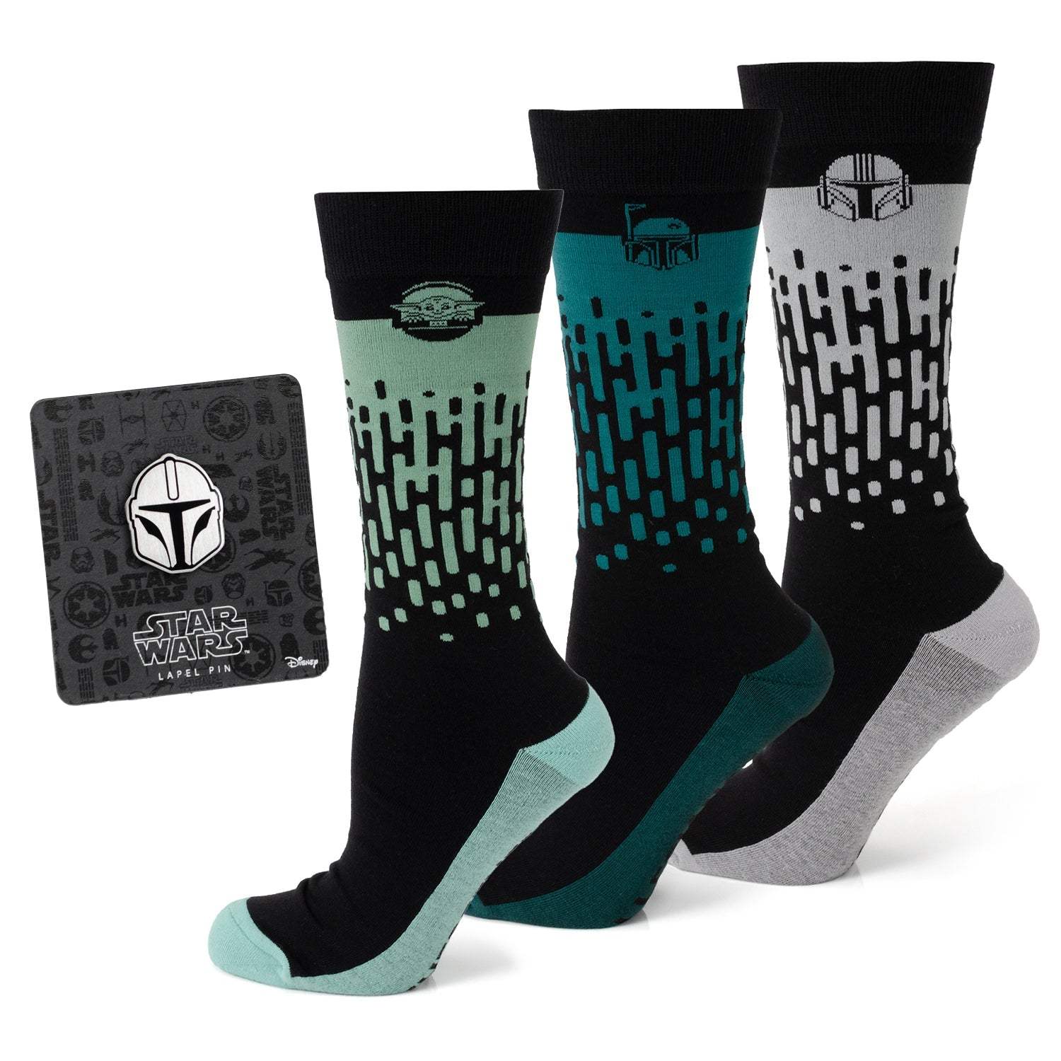 Star Wars Mandalorian 3-Pack Dress Sock and Lapel Pin Gift Set - Cufflinks.com - Flyclothing LLC