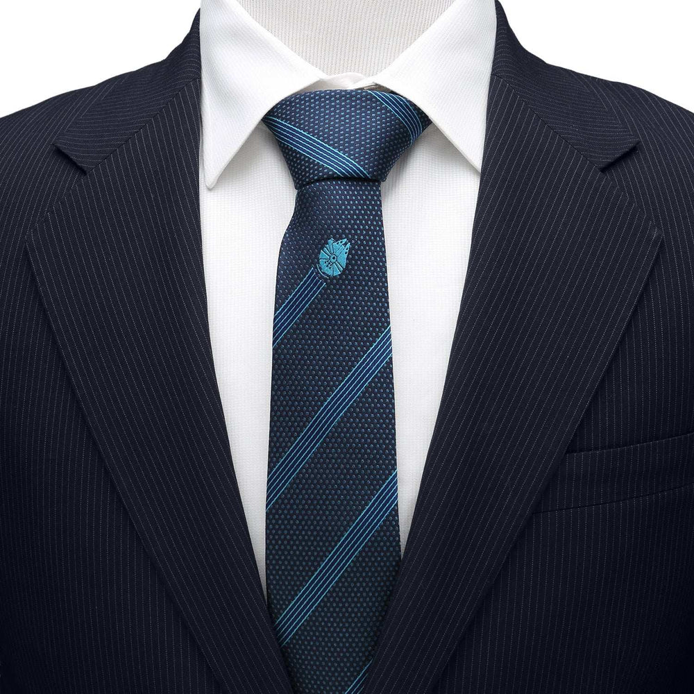 Star Wars Millennium Falcon Blue Striped Tie - Cufflinks.com - Flyclothing LLC