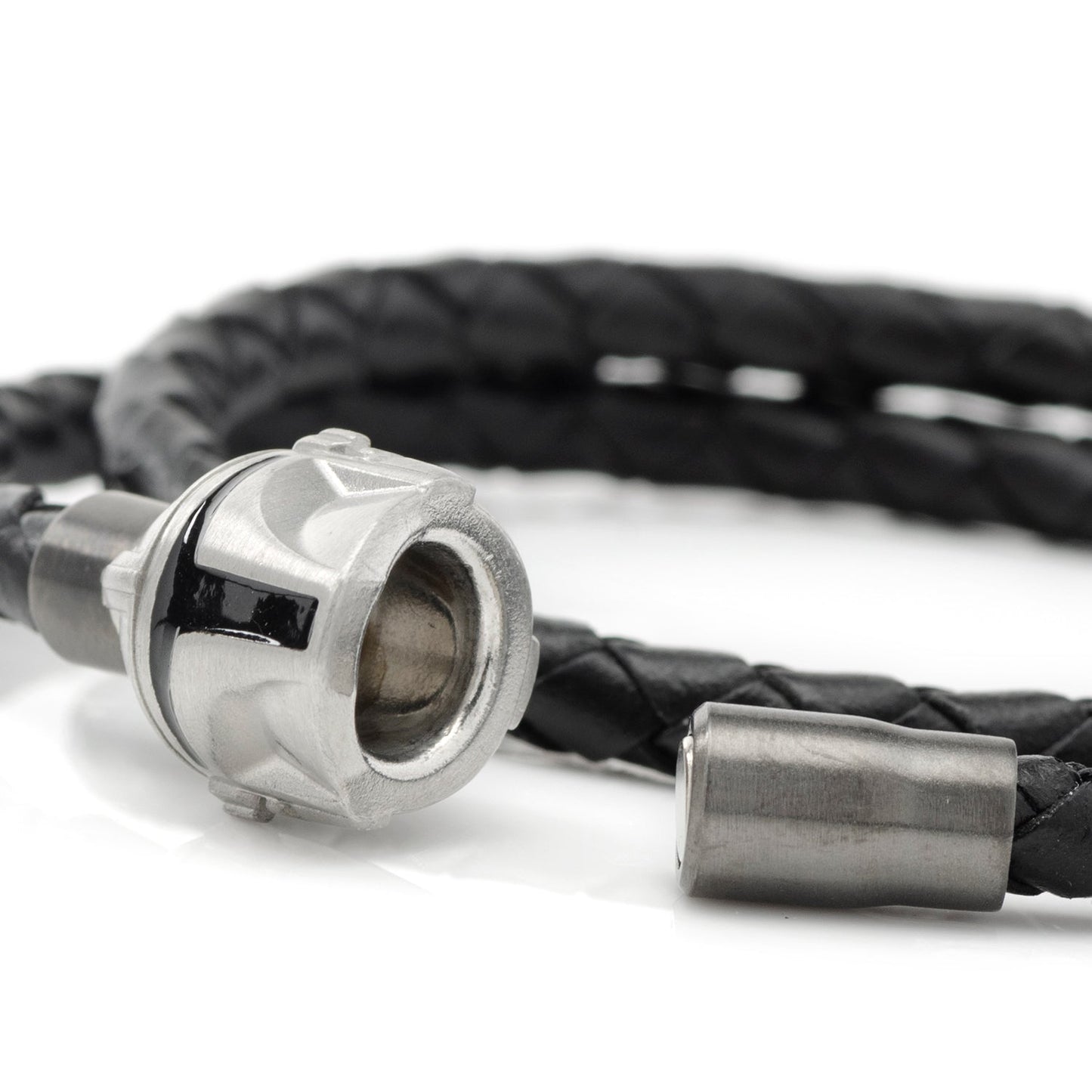 Star Wars Mandalorian Double Wrap Stainless Steel Black Bracelet - Cufflinks.com - Flyclothing LLC