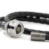 Star Wars Mandalorian Double Wrap Stainless Steel Black Bracelet - Cufflinks.com - Flyclothing LLC