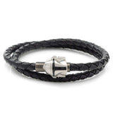 Star Wars Mandalorian Double Wrap Stainless Steel Black Bracelet - Cufflinks.com - Flyclothing LLC