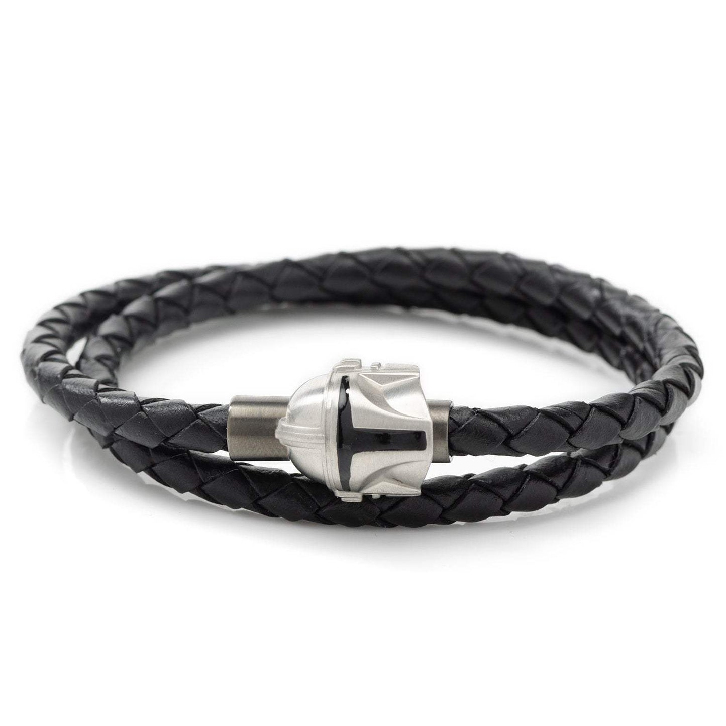 Star Wars Mandalorian Double Wrap Stainless Steel Black Bracelet - Cufflinks.com - Flyclothing LLC