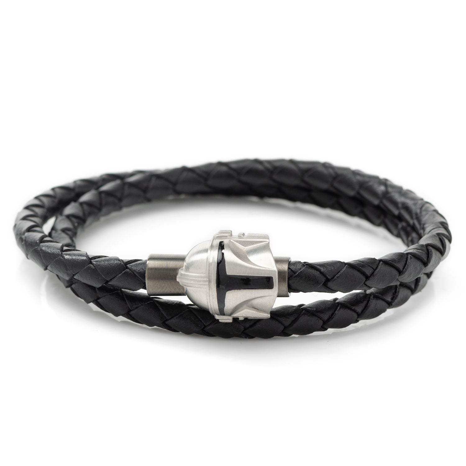 Star Wars Mandalorian Double Wrap Stainless Steel Black Bracelet - Cufflinks.com - Flyclothing LLC