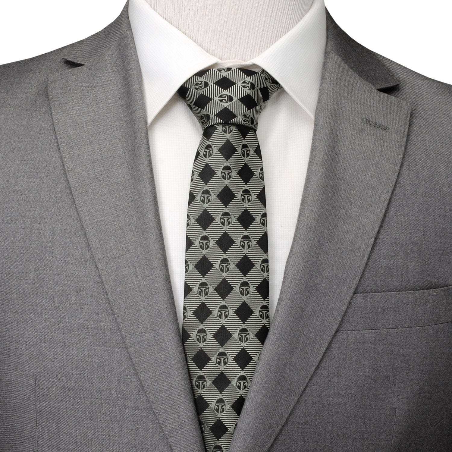 Star Wars Mandalorian Black and Gray Plaid Tie - Cufflinks.com - Flyclothing LLC