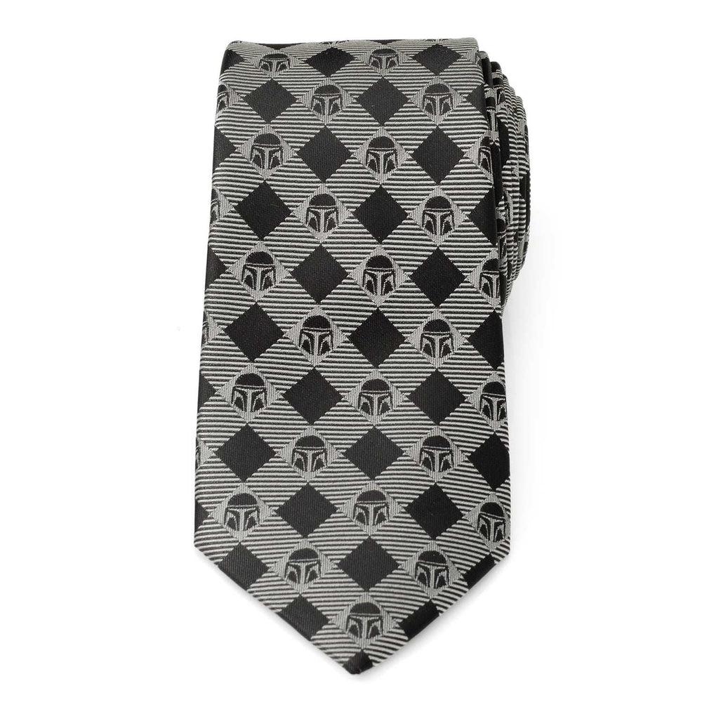 Star Wars Mandalorian Black and Gray Plaid Tie - Cufflinks.com - Flyclothing LLC