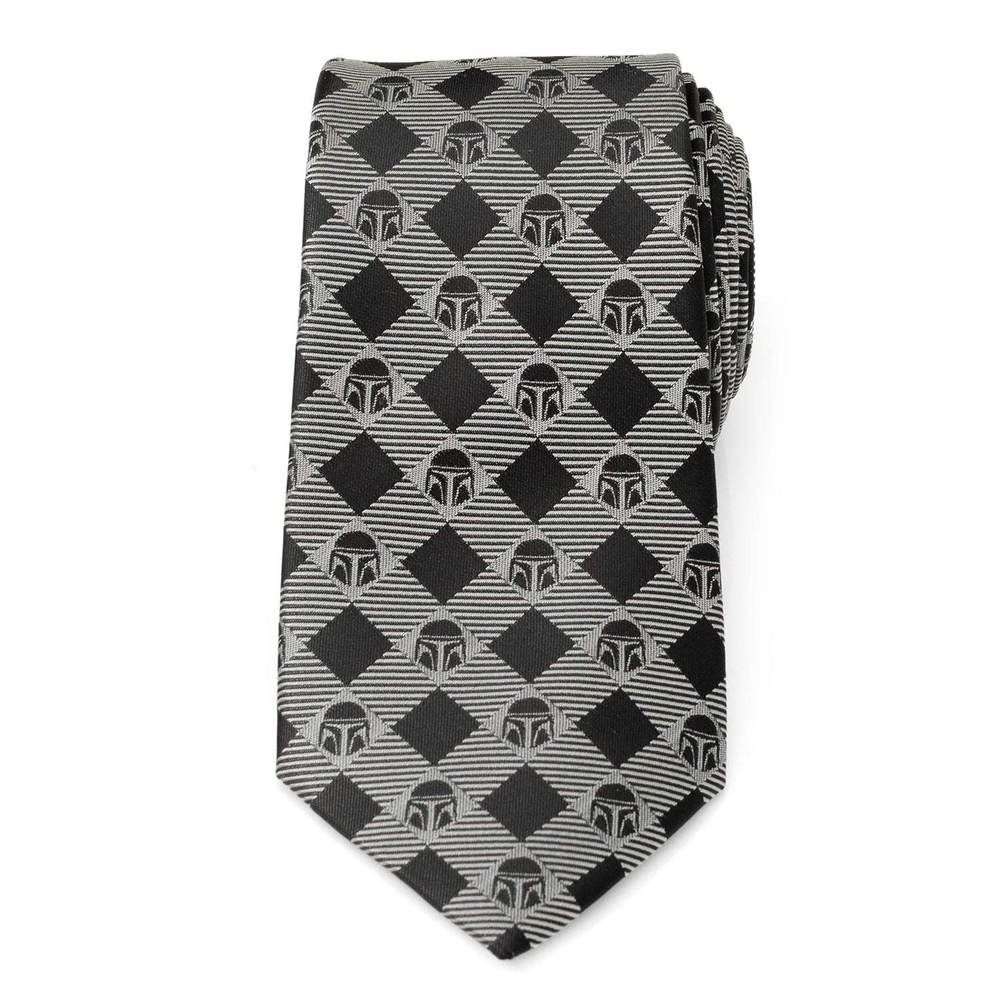 Star Wars Mandalorian Black and Gray Plaid Tie - Cufflinks.com - Flyclothing LLC