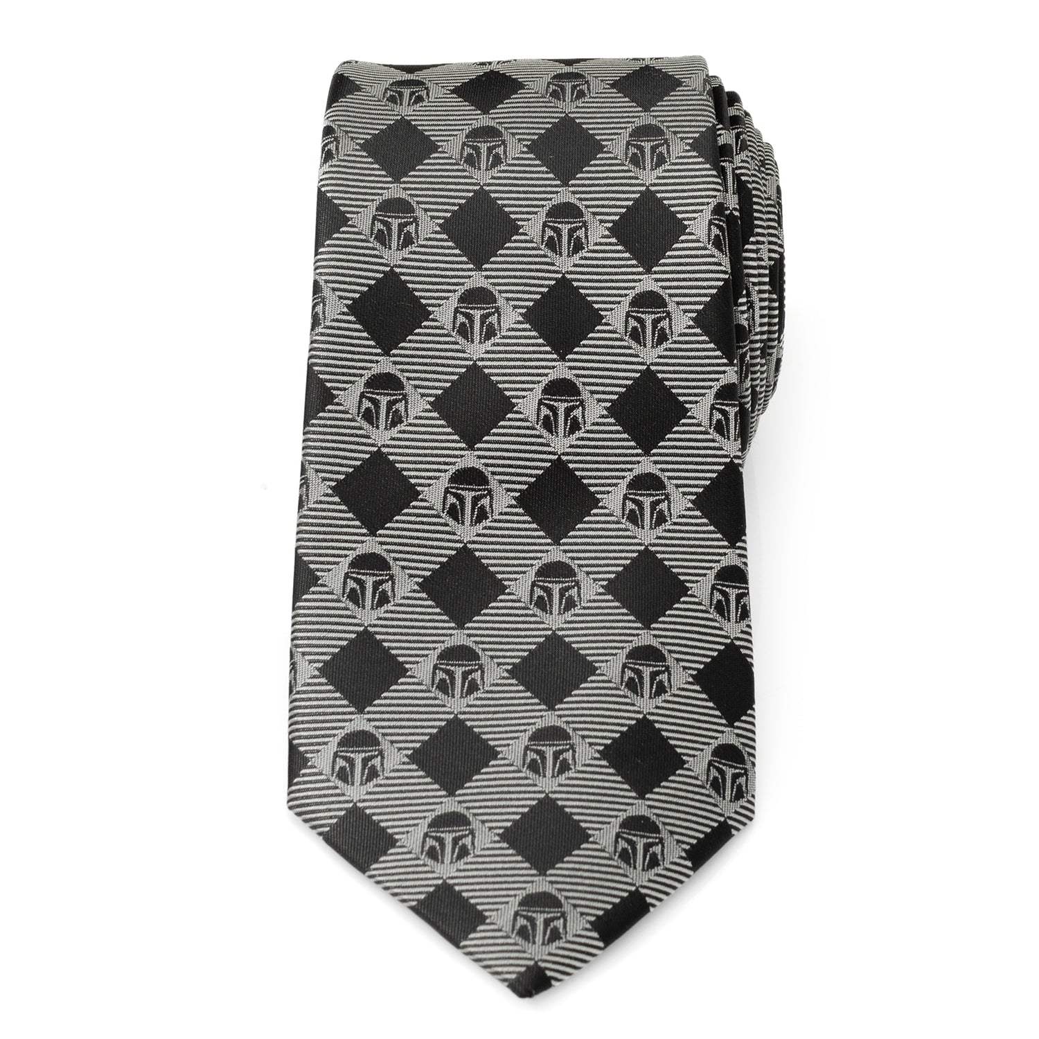 Star Wars Mandalorian Black and Gray Plaid Tie - Cufflinks.com - Flyclothing LLC