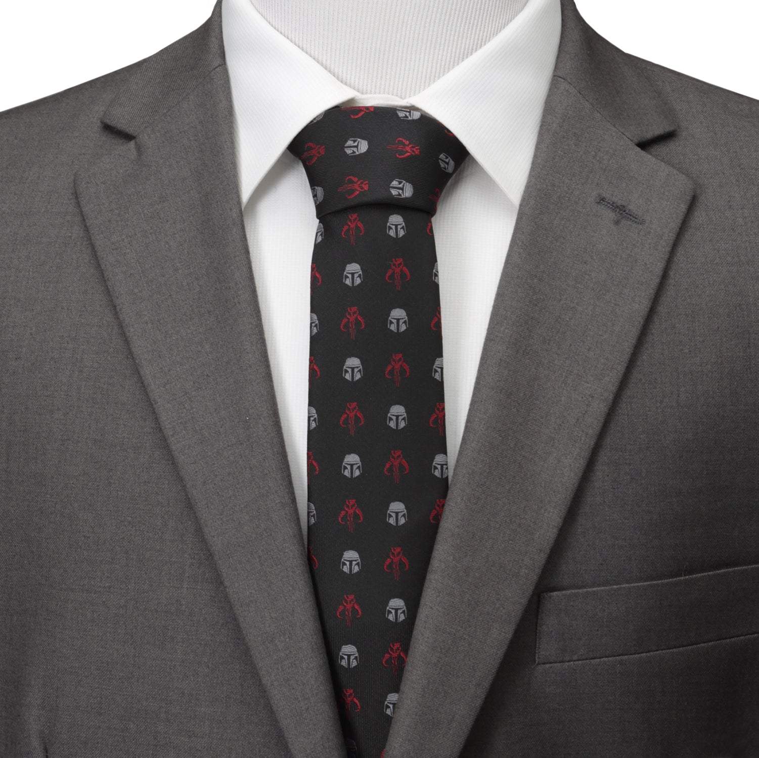 Star Wars Mandalorian and Mythosaur Red and Black Tie - Cufflinks.com - Flyclothing LLC