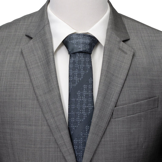 Star Wars Mandalorian Blue Dotted Striped Tie