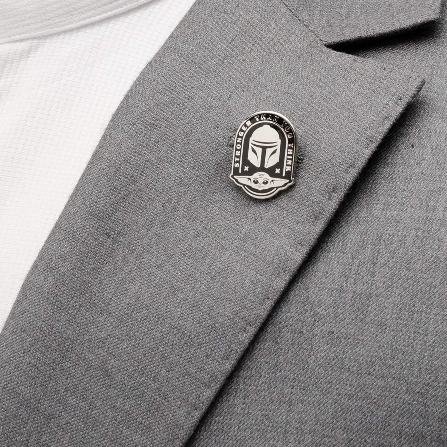 Star Wars Mandalorian and Grogu Stronger Than You Think Lapel Pin - Cufflinks.com - Flyclothing LLC