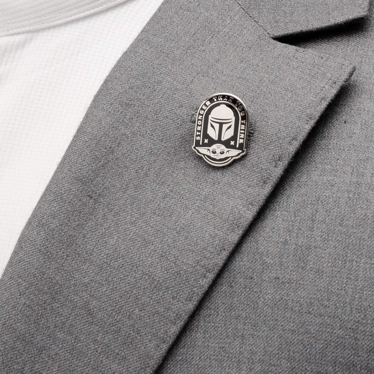 Star Wars Mandalorian and Grogu Stronger Than You Think Lapel Pin - Cufflinks.com - Flyclothing LLC