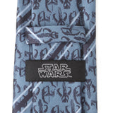 Star Wars Mandalorian and Mythosaur Blue and Navy Striped Tie