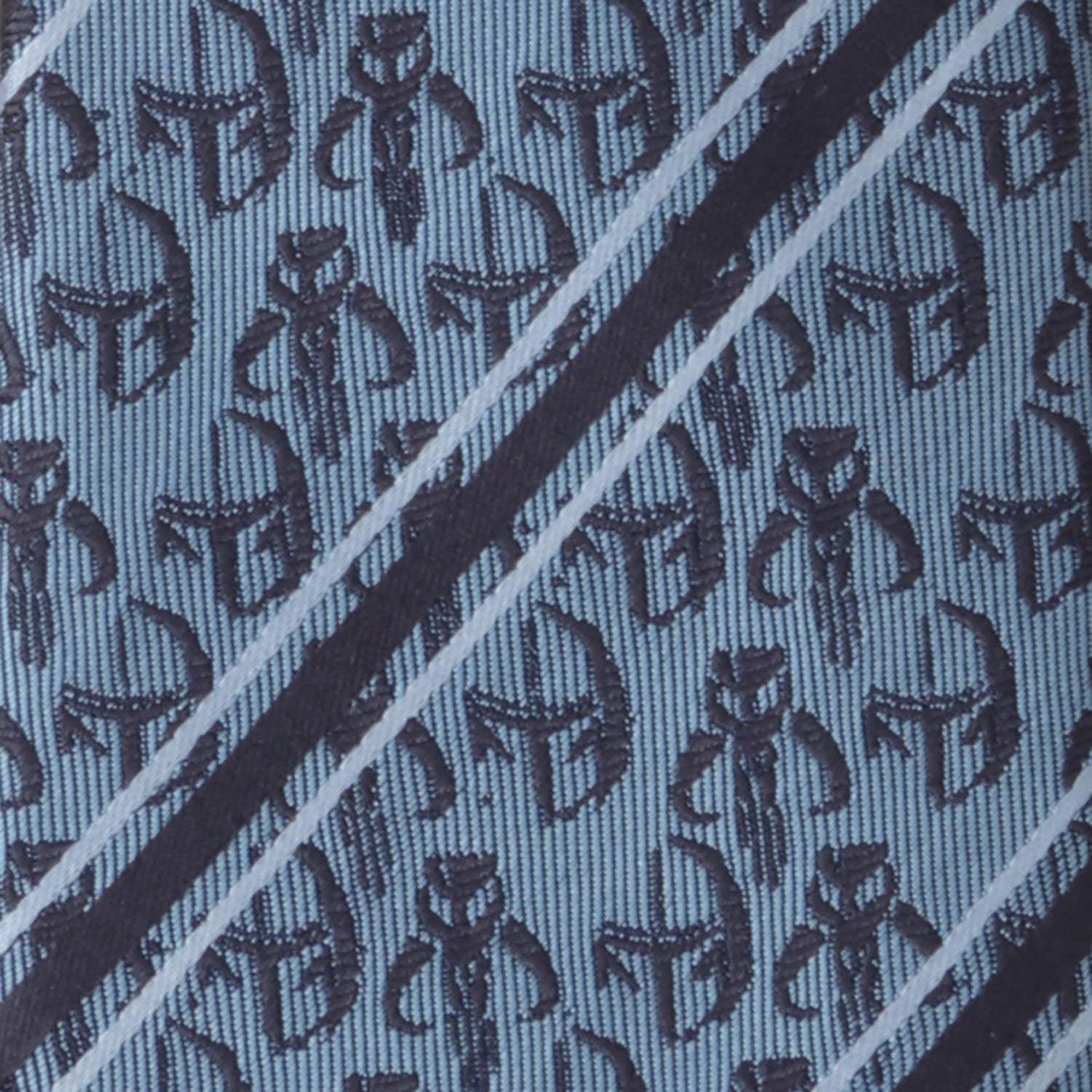 Star Wars Mandalorian and Mythosaur Blue and Navy Striped Tie - Cufflinks.com - Flyclothing LLC