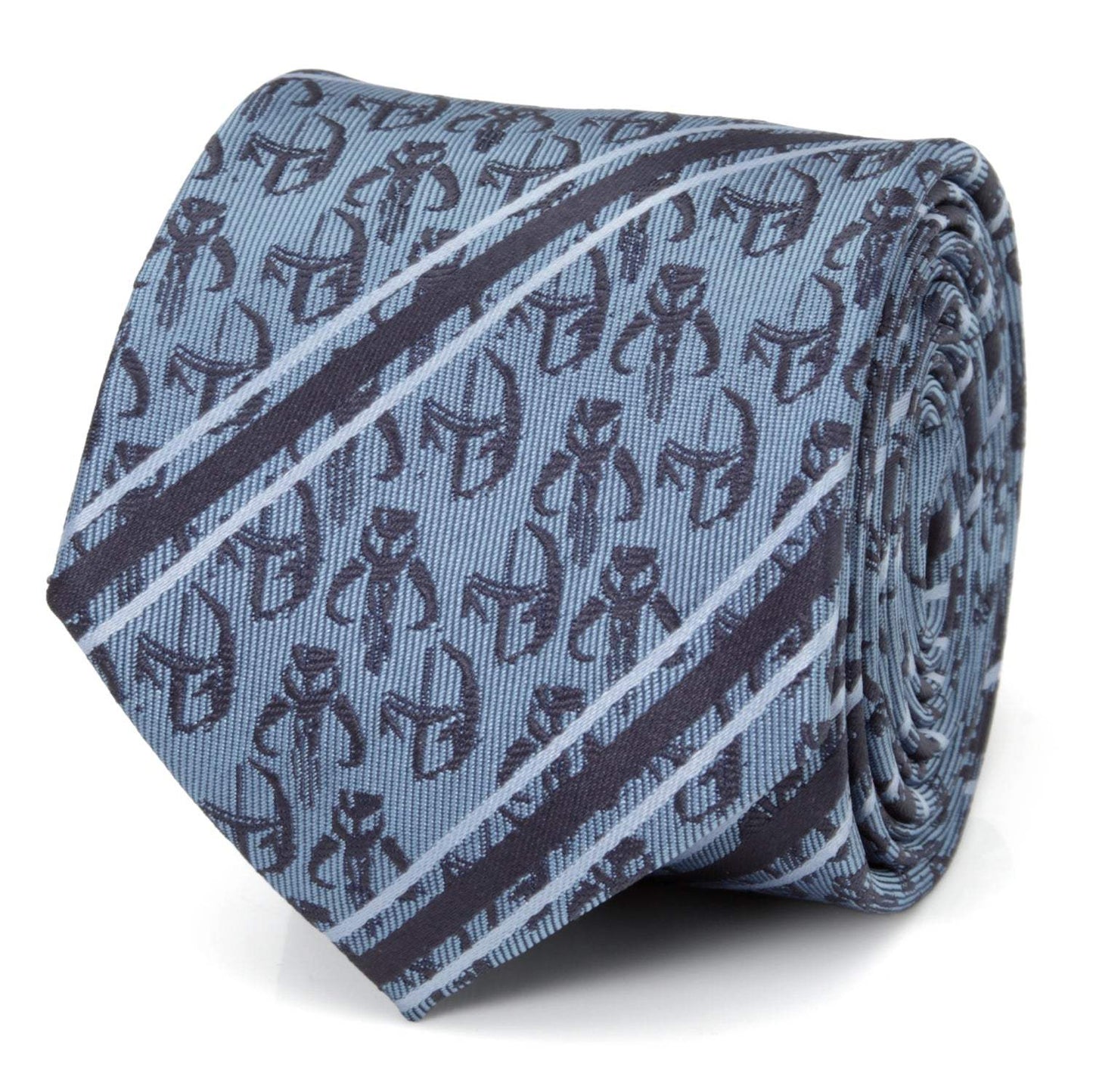 Star Wars Mandalorian and Mythosaur Blue and Navy Striped Tie - Cufflinks.com - Flyclothing LLC