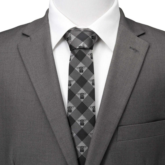 Star Wars Grogu Black Plaid Tie - Cufflinks.com - Flyclothing LLC