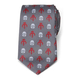 Star Wars Mandalorian and Mythosaur Red and Gray Tie - Cufflinks.com - Flyclothing LLC