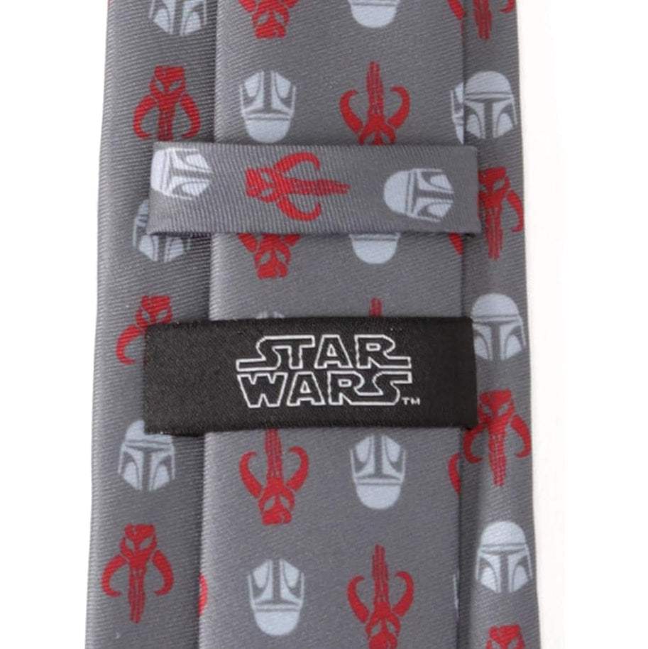Star Wars Mandalorian and Mythosaur Red and Gray Tie - Cufflinks.com - Flyclothing LLC