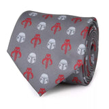 Star Wars Mandalorian and Mythosaur Red and Gray Tie - Cufflinks.com - Flyclothing LLC